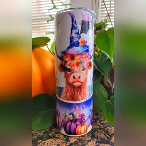 Highland Heffer Cow Autumn Fall 20oz Tumbler with Lid